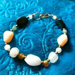 Natural Rock & Bead Bracelet